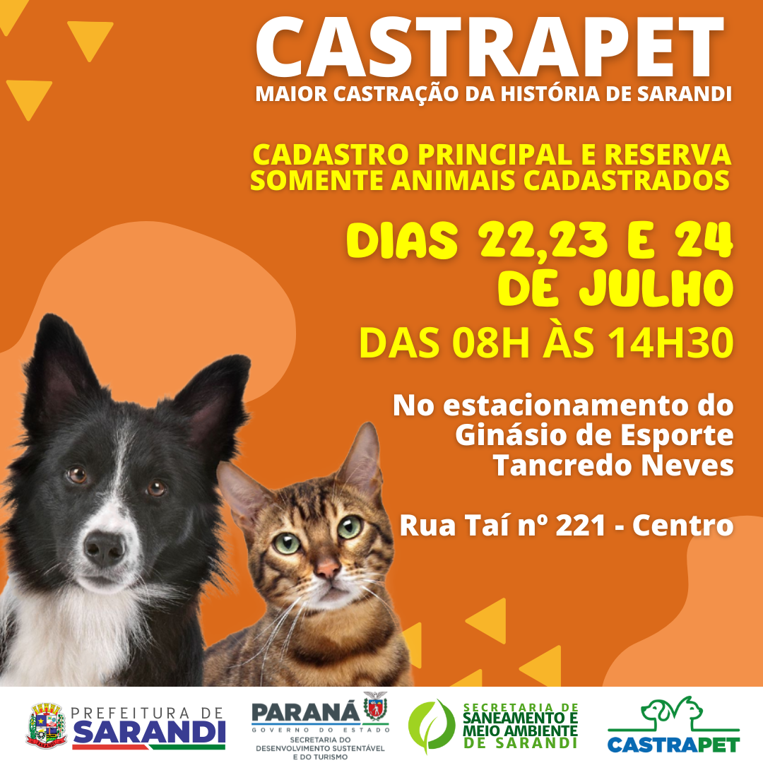 Secretaria de Meio Ambiente divulga data das cirurgias de castração